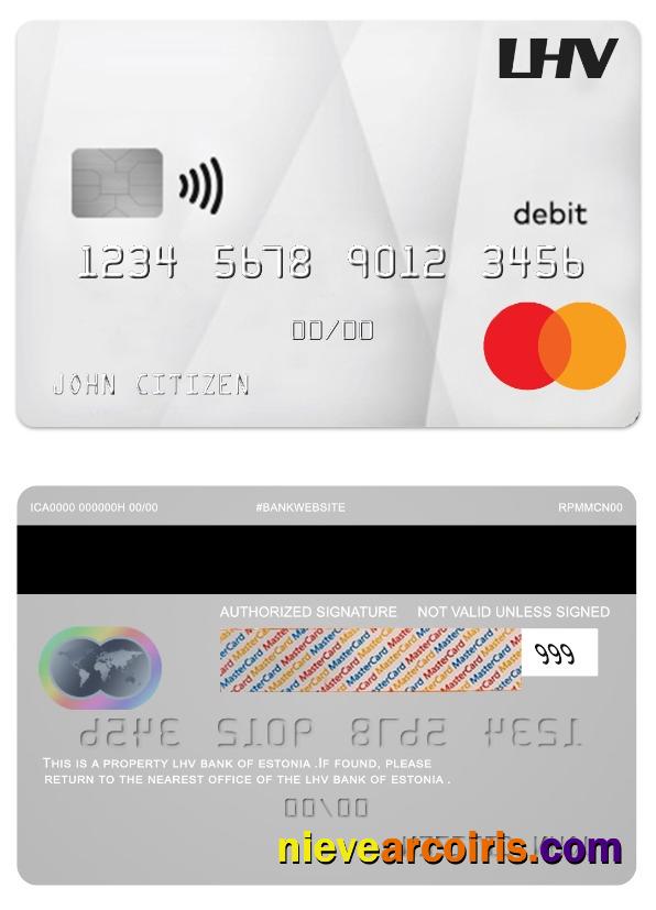 Estonia LHV bank debit mastercard